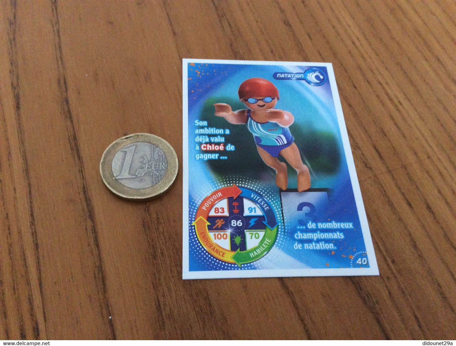 Carte Playmobil 2021 Geobra "N°40 - NATATION" - Other & Unclassified