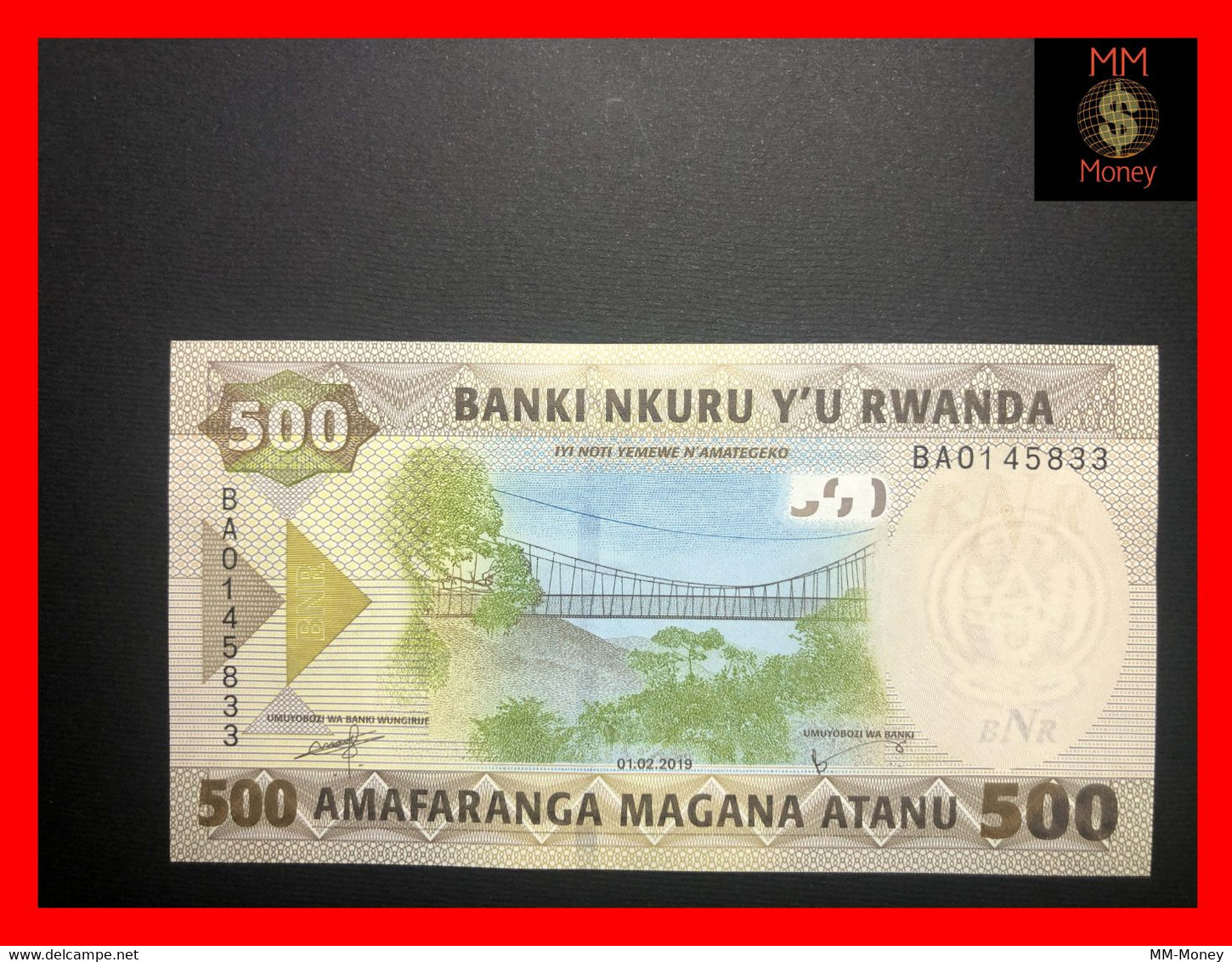 RWANDA 500 FRANCS 1.2.2019 P. NEW UNC - Rwanda