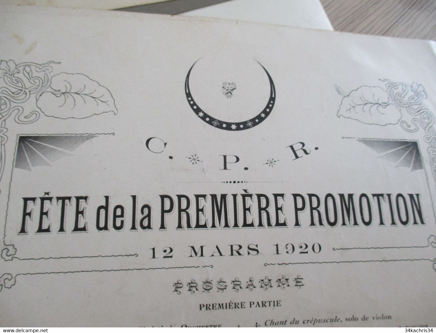 Programme Militaire  12/03/1929 C.P.R. Fête De La Première Promotion Tirailleurs ? Zouave ? Spahis? - Documenten