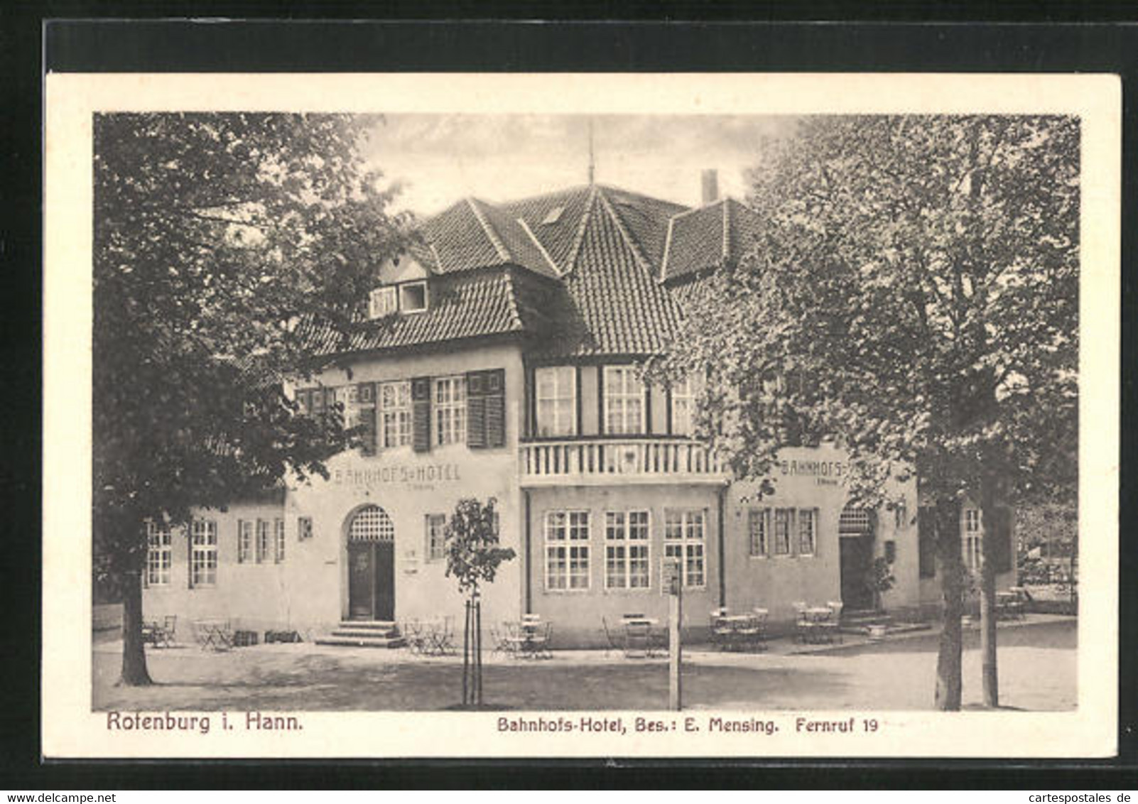 AK Rotenburg I. Hann., Bahnhofs-Hotel E. Mensing - Rotenburg (Wümme)