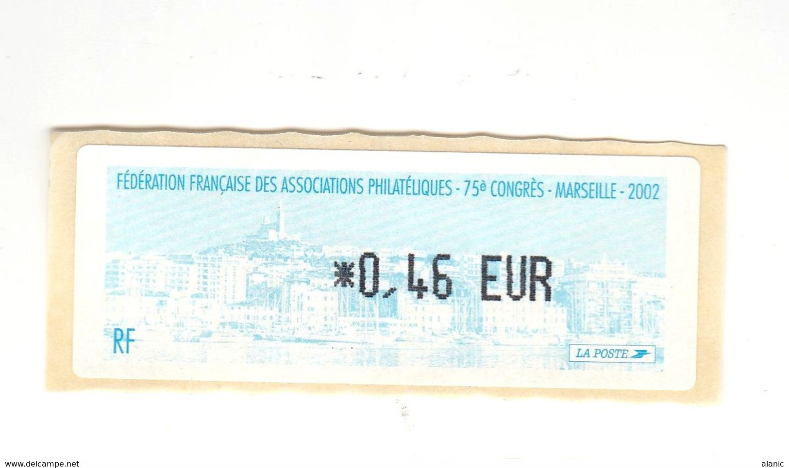 Vignette LISA 0,46 Lettre Prioritaire Marseille Congrès FFAP  NEUVE** - 1999-2009 Vignettes Illustrées