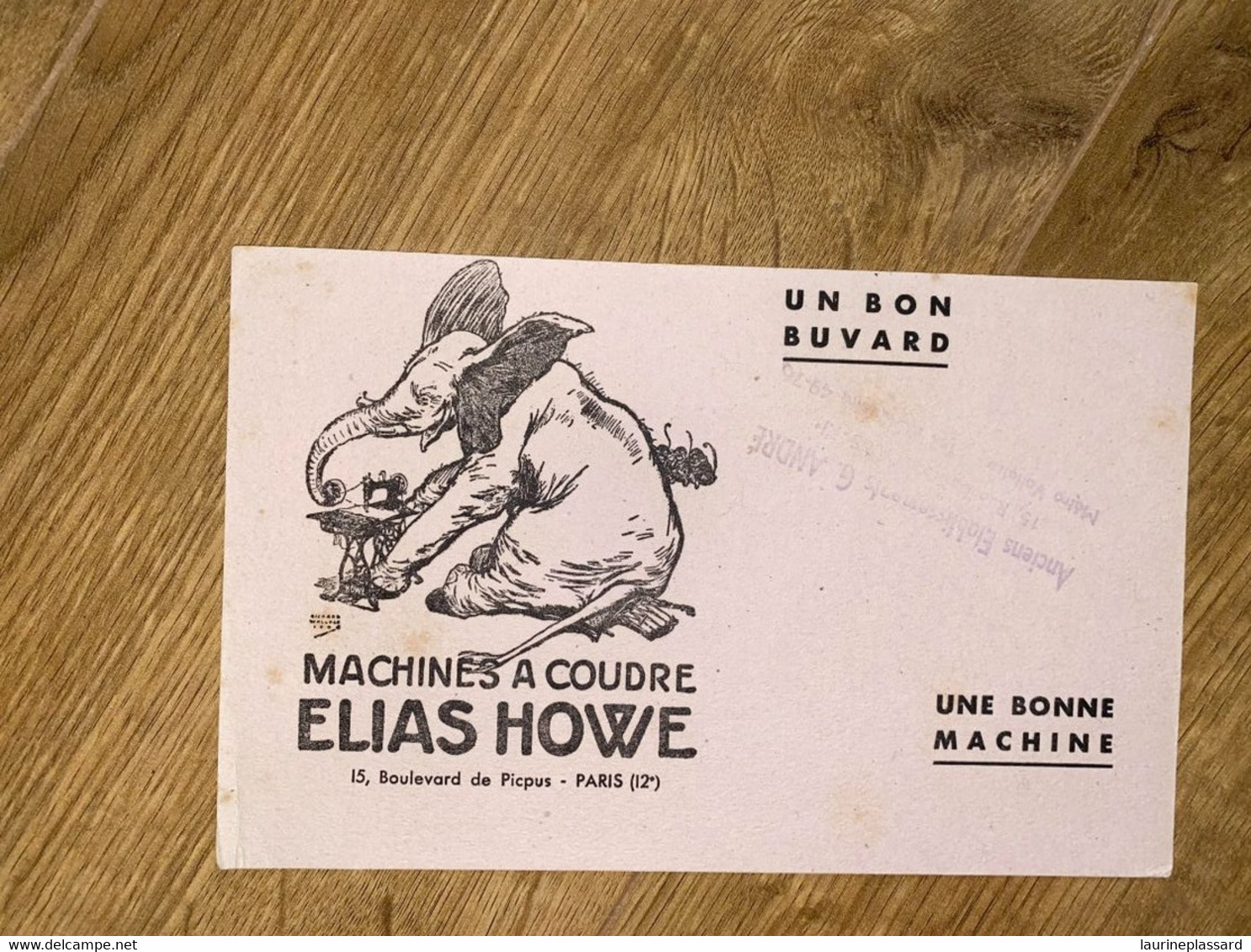 BUVARD MACHINES A COUDRE ELIAS HOWE - Other & Unclassified