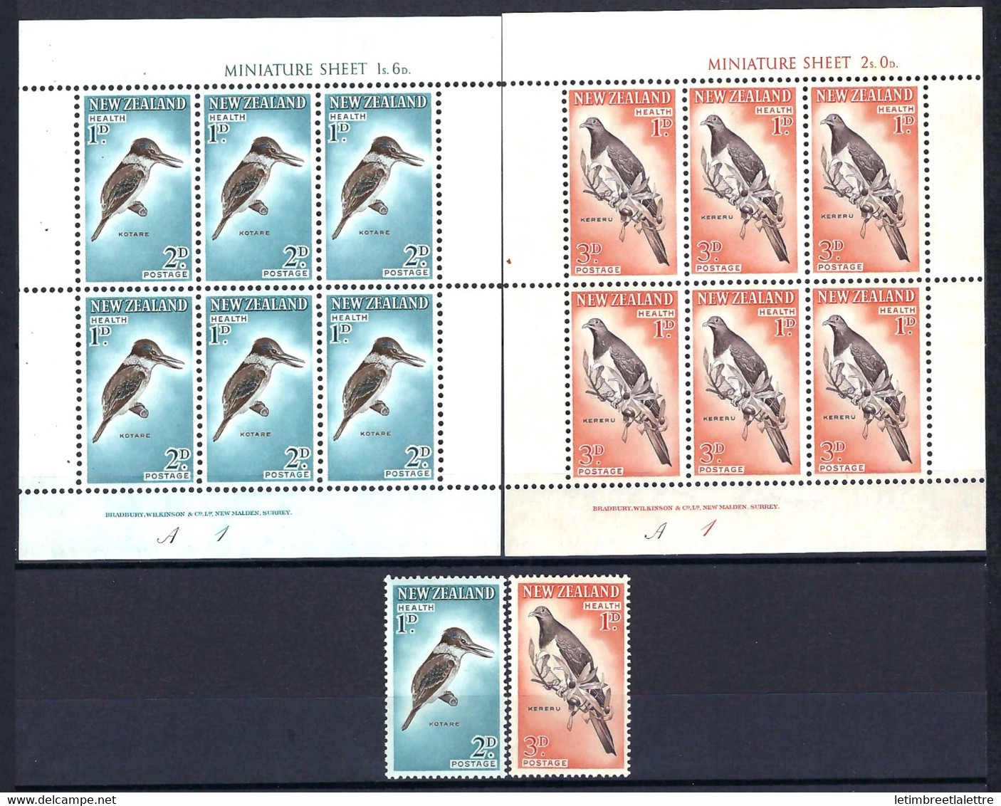 ⭐ Nouvelle Zélande - YT N° BF 7 Et 8 ** Avec N° 402 Et 403 ** - Neuf Sans Charnière - 1960 ⭐ - Blocks & Sheetlets