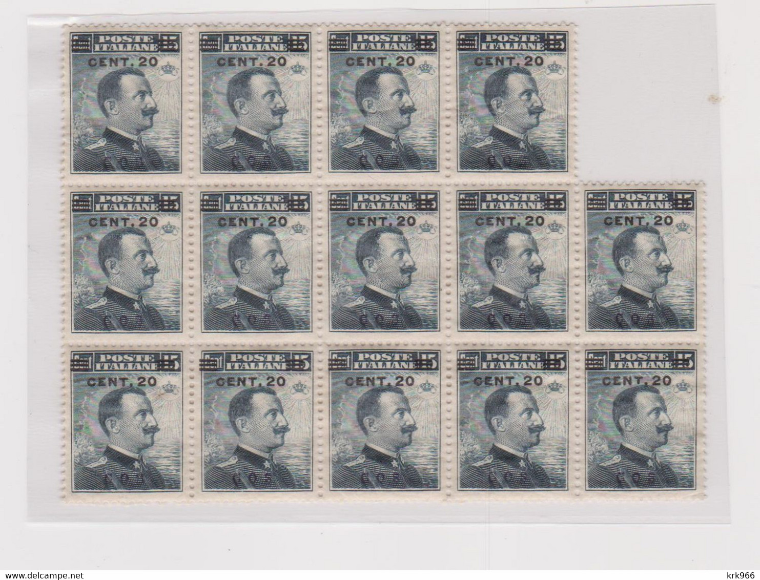 ITALY GREECE COS  20/15 C Bloc Of 14 MNH - Aegean (Coo)