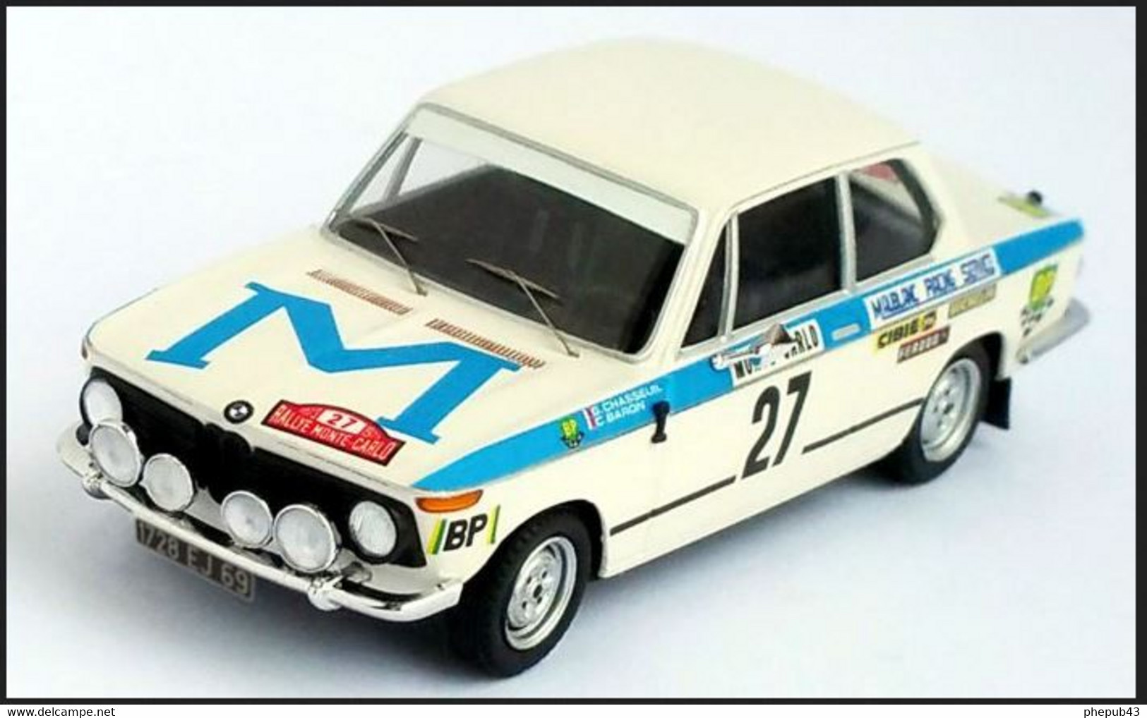 BMW 2002 Ti - Guy Chasseuil/C. Baron - Monte-Carlo 1973 #27 - Troféu - Trofeu