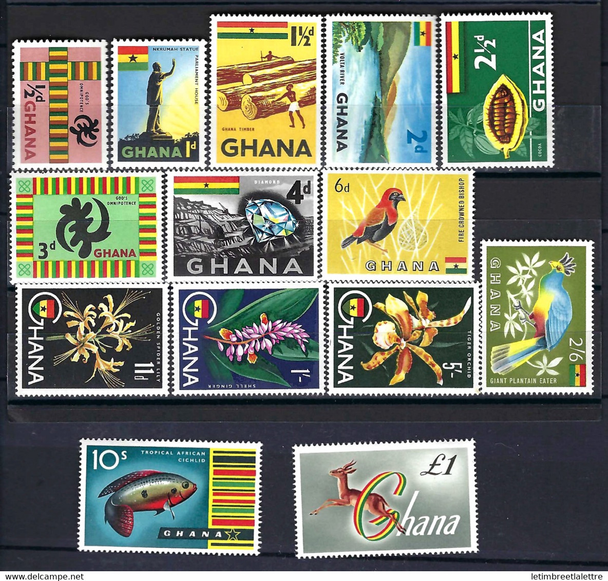 ⭐ Ghana - YT N° 41 à 53A ** -  Neuf Sans Charnière - 1959 ⭐ - Ghana (1957-...)