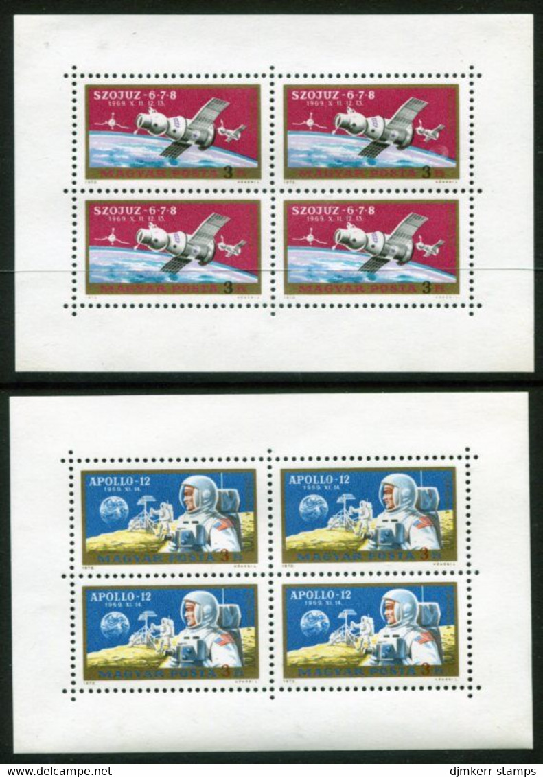 HUNGARY 1970 Soyuz And Apollo Space Missions Sheetlets MNH / **.  Michel 2575-76 Kb - Blokken & Velletjes