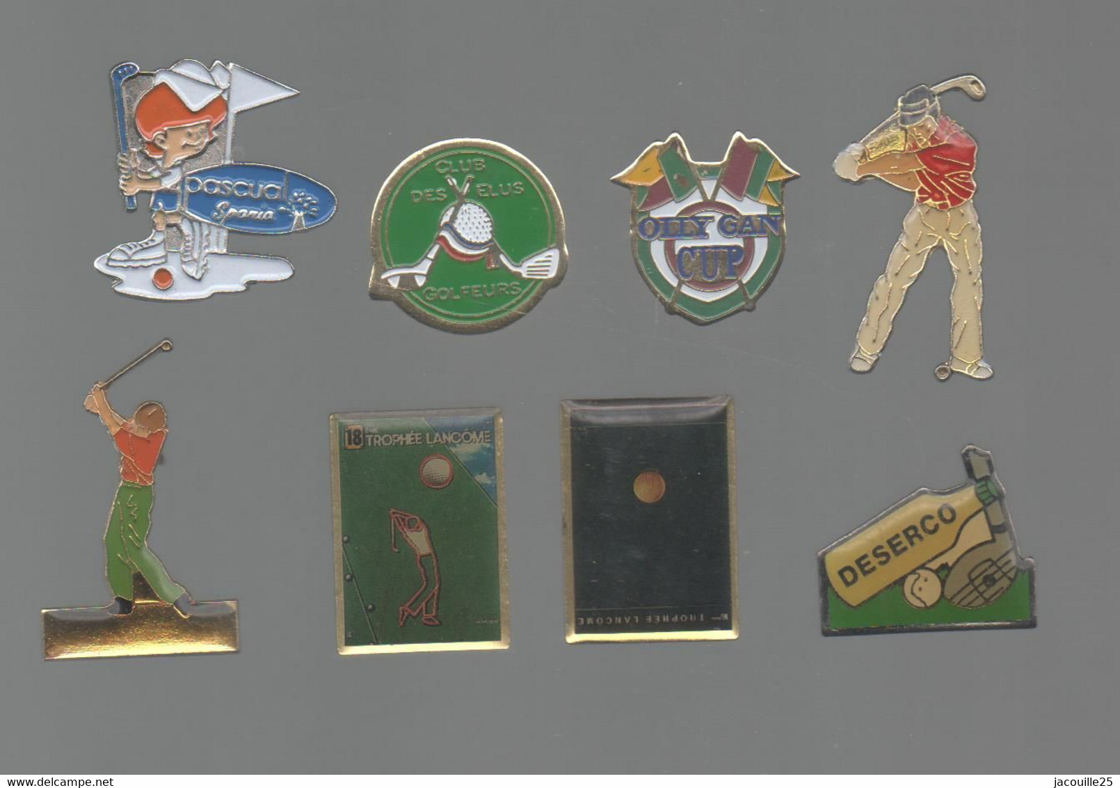 PINS PIN'S SPORT GOLF 832 DESERCO LANCOME PASCUAL OLLY GAN CLUS DES ELUS POLITIQUE  LOT 8 PINS - Golf