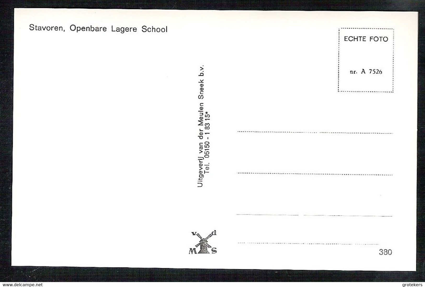 STAVOREN Oud, Openbare Lagere School Echte Foto 1980 - Stavoren