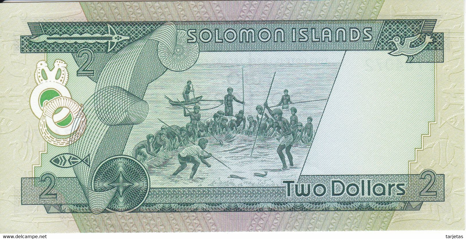 BILLETE DE SALOMON ISLANDS DE 2 DOLLARS DEL AÑO 1977 SIN CIRCULAR-UNCIRCULATED - Isola Salomon