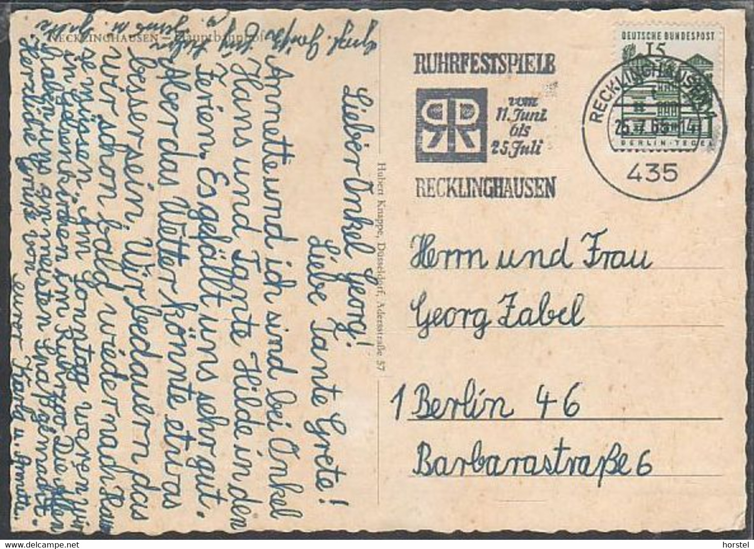 D-45655 Recklinghausen - Hauptbahnhof - Cars - VW Käfer - Ford Taunus - Nice Stamp - Recklinghausen