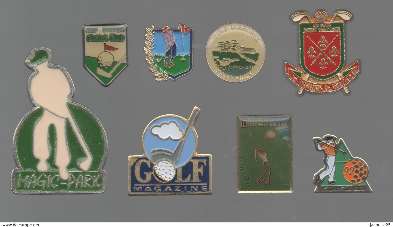 PINS PIN'S SPORT GOLF 833 MAGIC PARK D'ARDREE TOURS ROBERT TRENT JOHN GONVILLE GOLF MAGAZINE  LOT 8 PINS - Golf