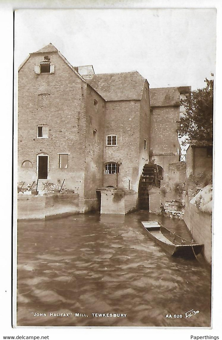 Real Photo Postcard, Tewkesbury, John Halifax Mill, River, Building, 1937. - Gloucester