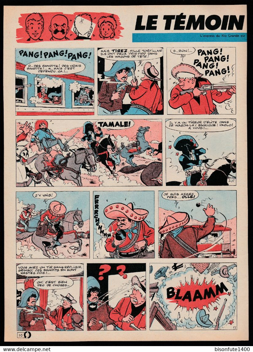 Bandeau Titre De Chick Bill "Le Témoin Du Rio Grande" Datant De 1962 Et Inédit Dans Les Bandes Dessinées En Album. - Chick Bill