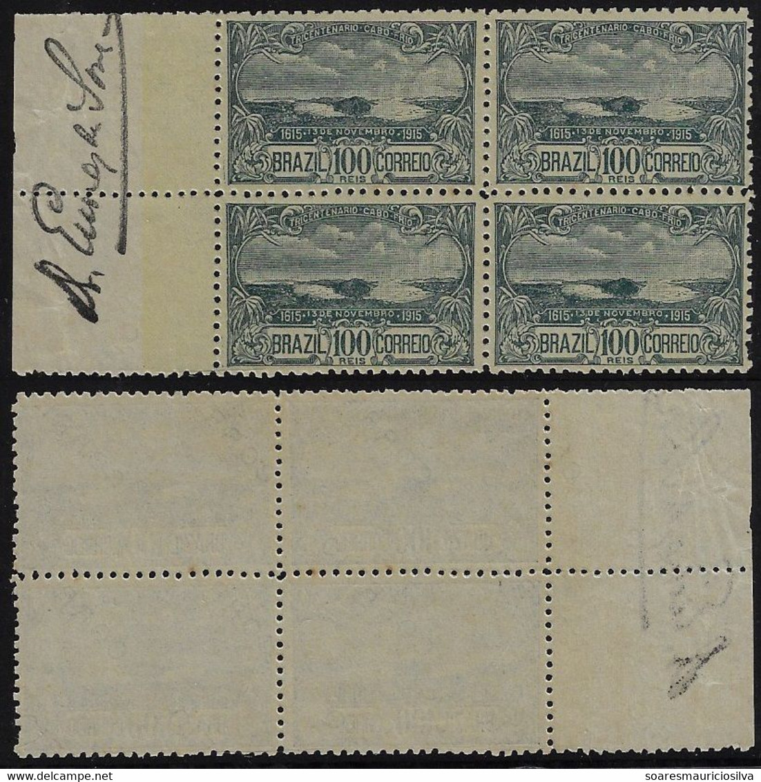 Brazil Year 1915 Block Of 4 Stamp Tercentenary Of Cabo Frio City In Rio De Janeiro State Unused - Nuovi