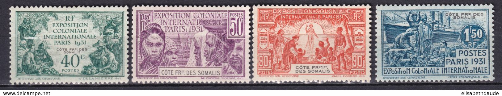 COTE DES SOMALIS - EXPO 31 - YVERT N°137/140 * MH - COTE = 36 EUR. - - Neufs