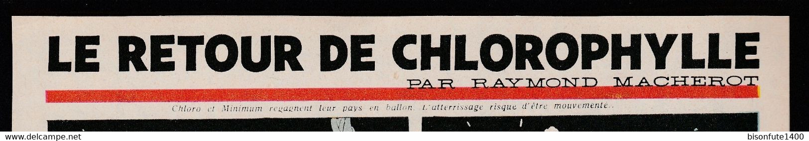 Bandeau Titre De Chlorophylle "Le Furet Gastronome" Datant De 1959 Et Inédit Dans Les Bandes Dessinées En Album. - Chlorophylle