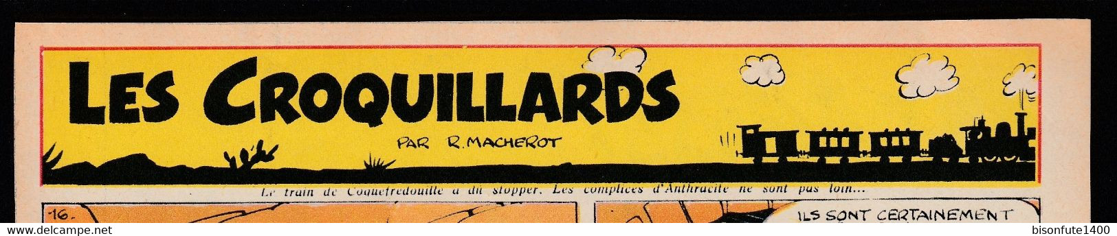 Bandeau Titre De Chlorophylle "Les Croquillards" Datant De 1958 Et Inédit Dans Les Bandes Dessinées En Album. - Chlorophylle