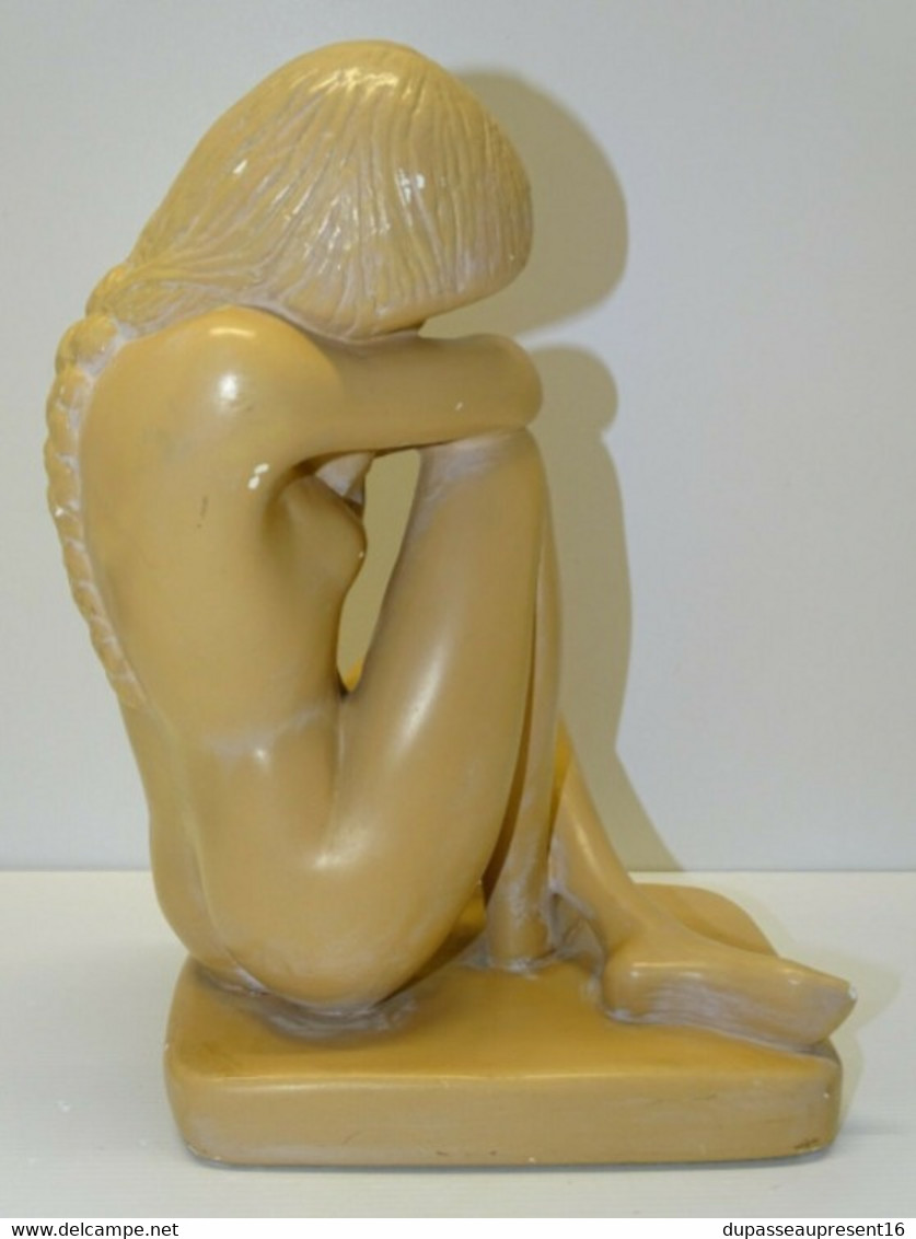 SUJET SCULPTURE PLATRE ANCIEN ART DECO FEMME NUE DENUDEE PLATRE PEINT NON Signé COLLECTION DECO VITRINE - Autres & Non Classés