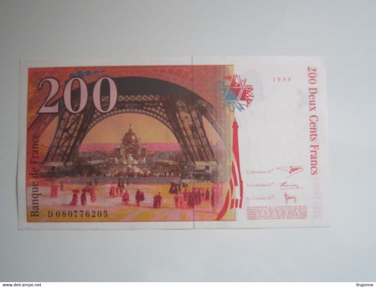 1999 Billet 200 Francs Eiffel - 200 F 1995-1999 ''Eiffel''
