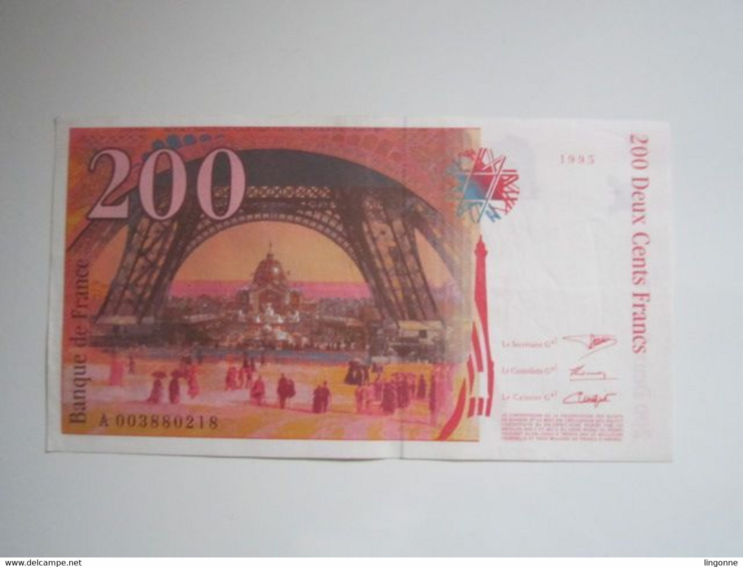 1995 Billet 200 Francs Eiffel Numéro A - 200 F 1995-1999 ''Eiffel''