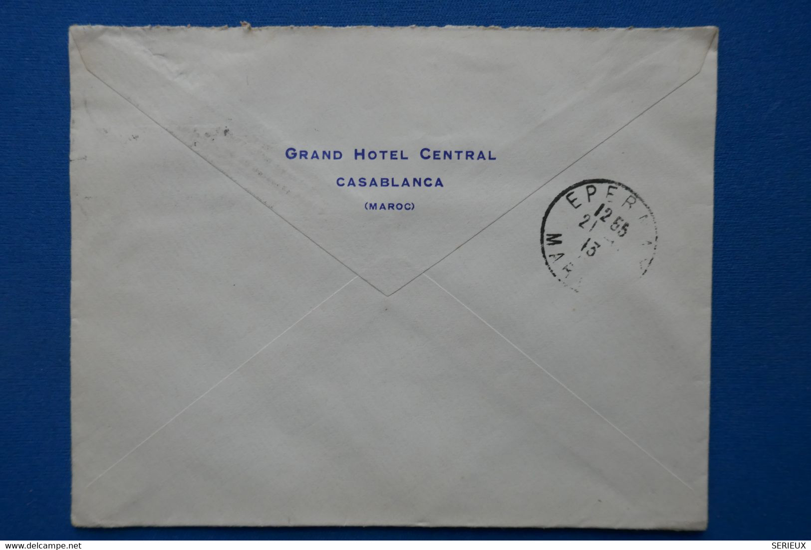 V20 MAROC FRANCE BELLE  LETTRE  GRAND H 1913 CASABLANCA POUR EPERNAY  FRANCE+  SURCHARGES+ CACHETS  + AFFRANCH. PLAISANT - Storia Postale