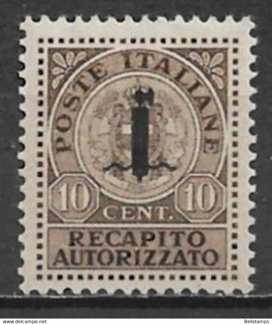 Italian Social Republic 1944. Scott #EY1 (MH) Coat Of Arms ** Complete Issue - Exprespost