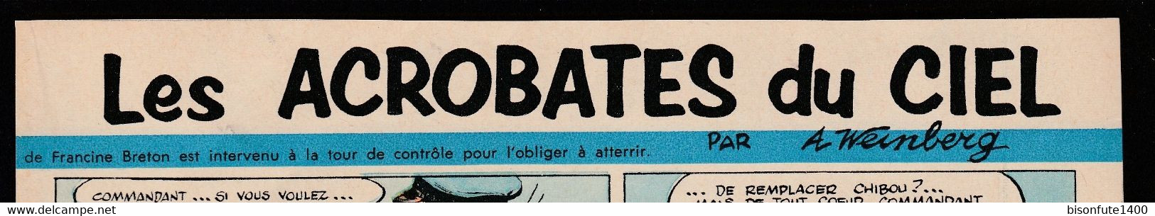 Bandeau Titre De Dan Cooper "Les Acrobates Du Ciel" Datant De 1964 Et Inédit Dans Les Bandes Dessinées En Albums. - Dan Cooper