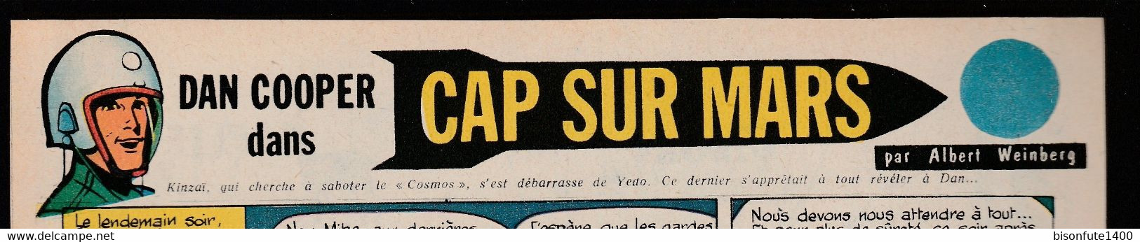 Bandeau Titre De Dan Cooper "Cap Sur Mars" Datant De 1958 Et Inédit Dans Les Bandes Dessinées En Albums. - Dan Cooper