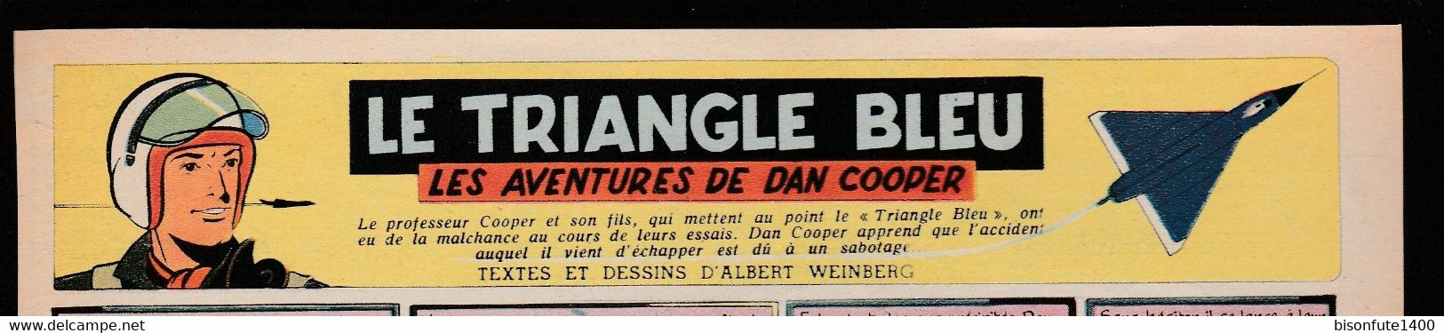 Bandeau Titre De Dan Cooper "Le Triangle Bleu" Datant De 1955 Et Inédit Dans Les Bandes Dessinées En Albums. - Dan Cooper