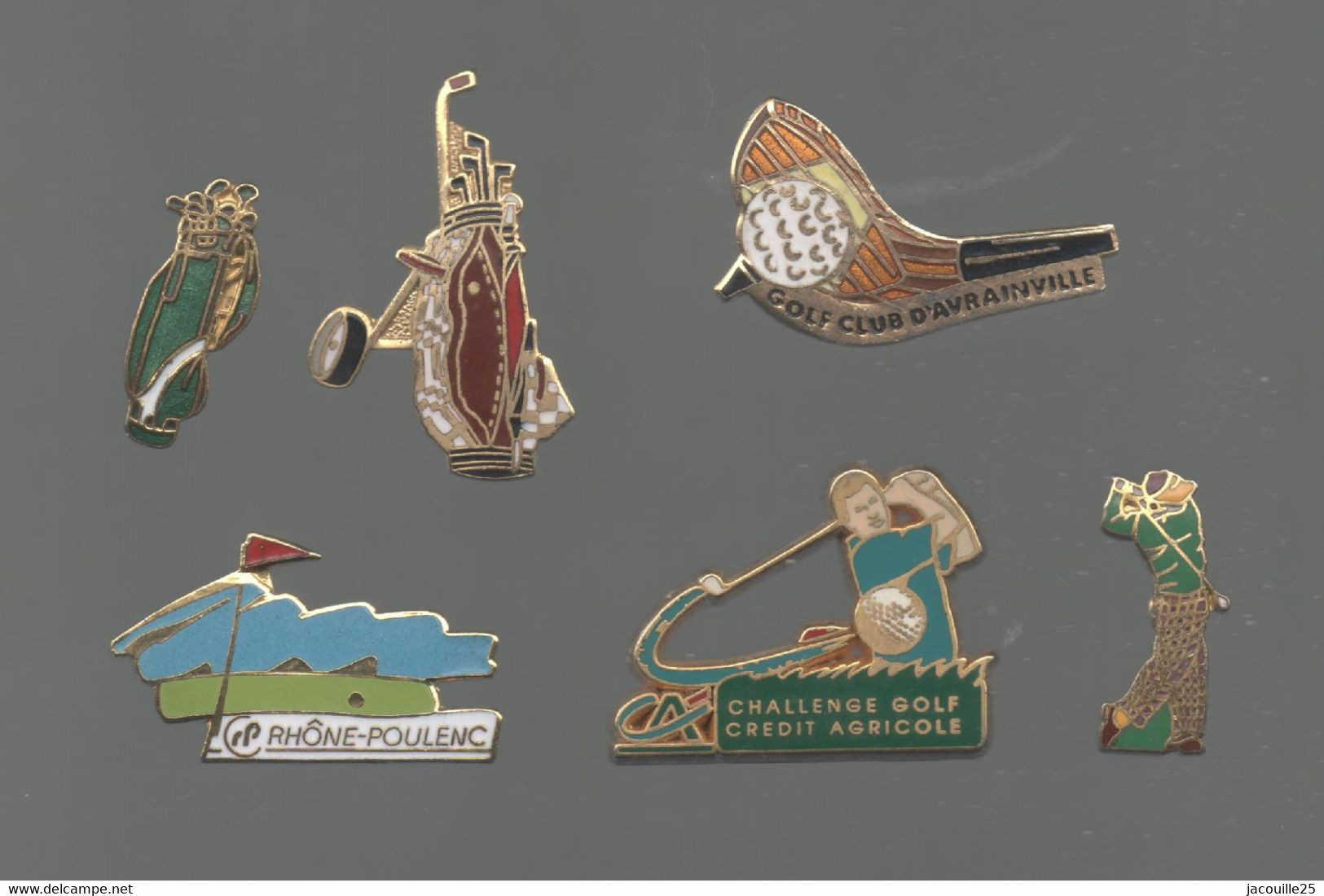 PINS PIN'S SPORT GOLF 837 EGF RHONE POULENC CA CREDIT AGRICOLE AVRAINVILLE CADDY   LOT 6 PINS - Golf