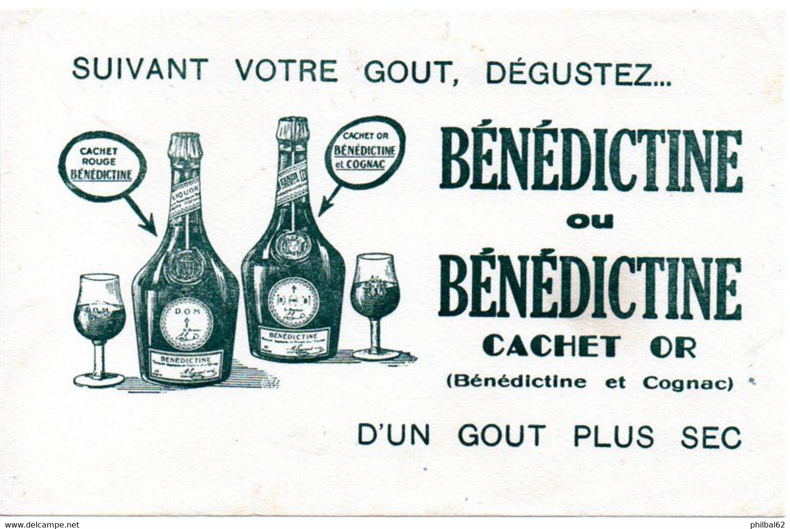 Buvard Ancien Bénédictine Liqueur. - B