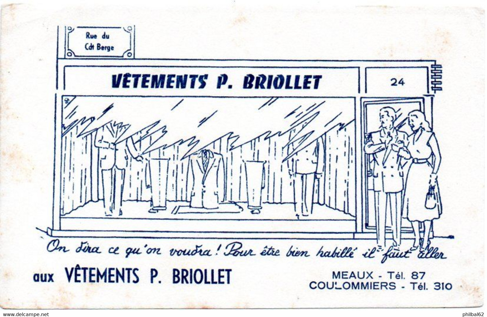 Buvard Vêtements Briollet. Meaux Coulommiers. - Kleidung & Textil