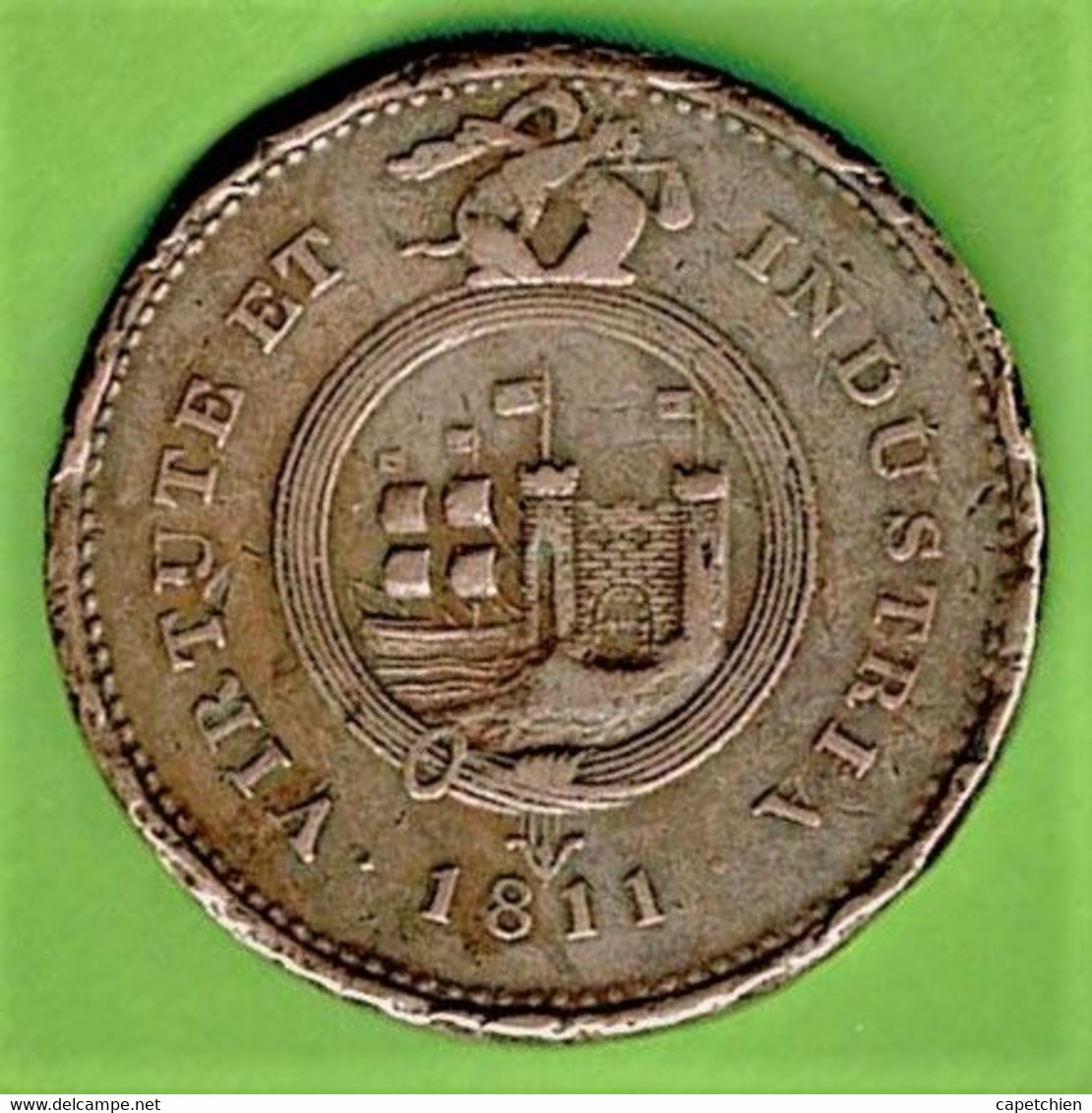 GRANDE BRETAGNE / PENNY TOKEN / 1811 / VIRTUTE & INDUSTRIA / BRISTOL & SOUTH WALES - Aussenhandelswährungen, Testprägungen, Gegenstempel U.a.