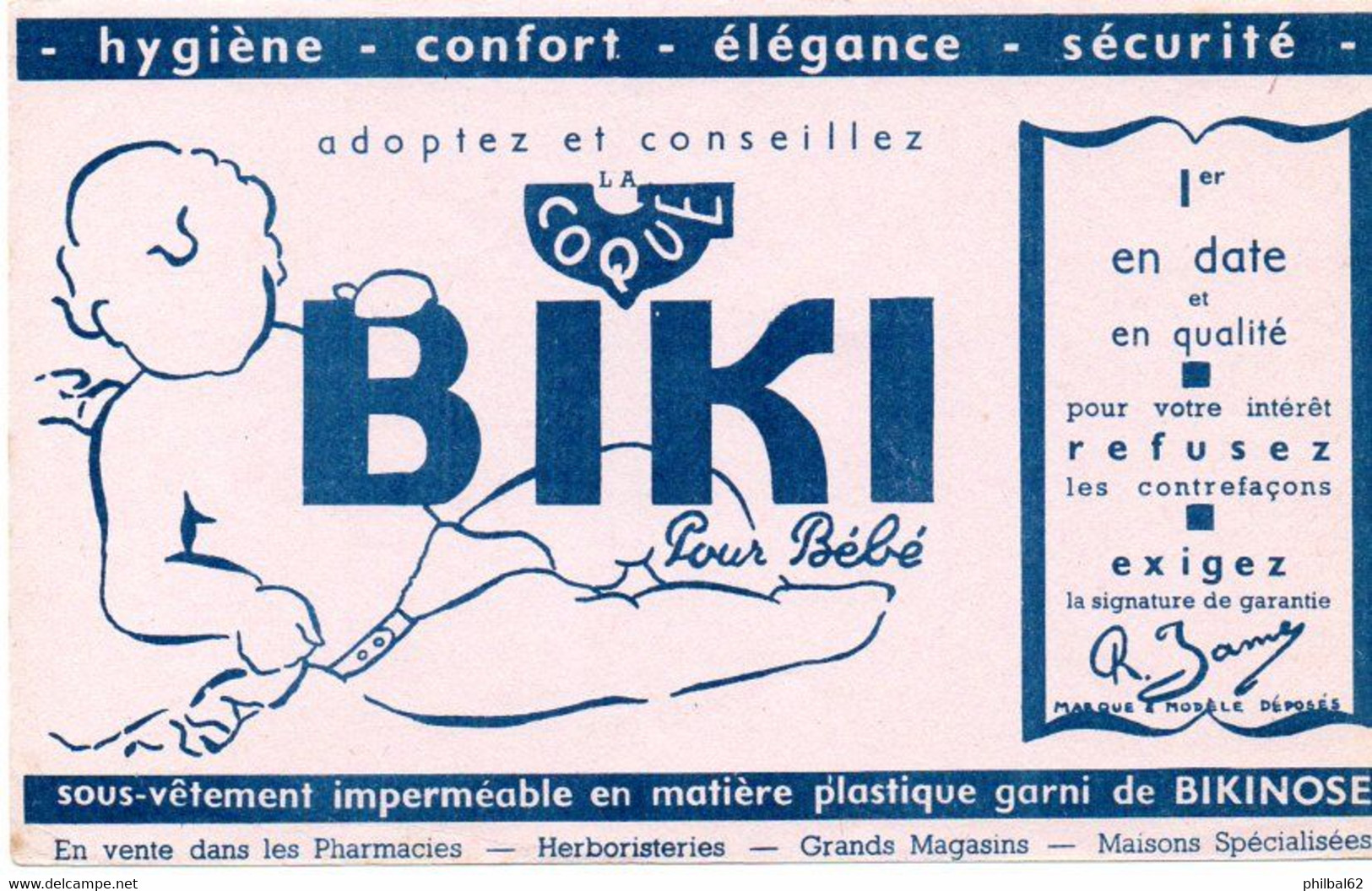 Buvard Biki, Sous Vêtements Pour Bébé. - Textile & Vestimentaire
