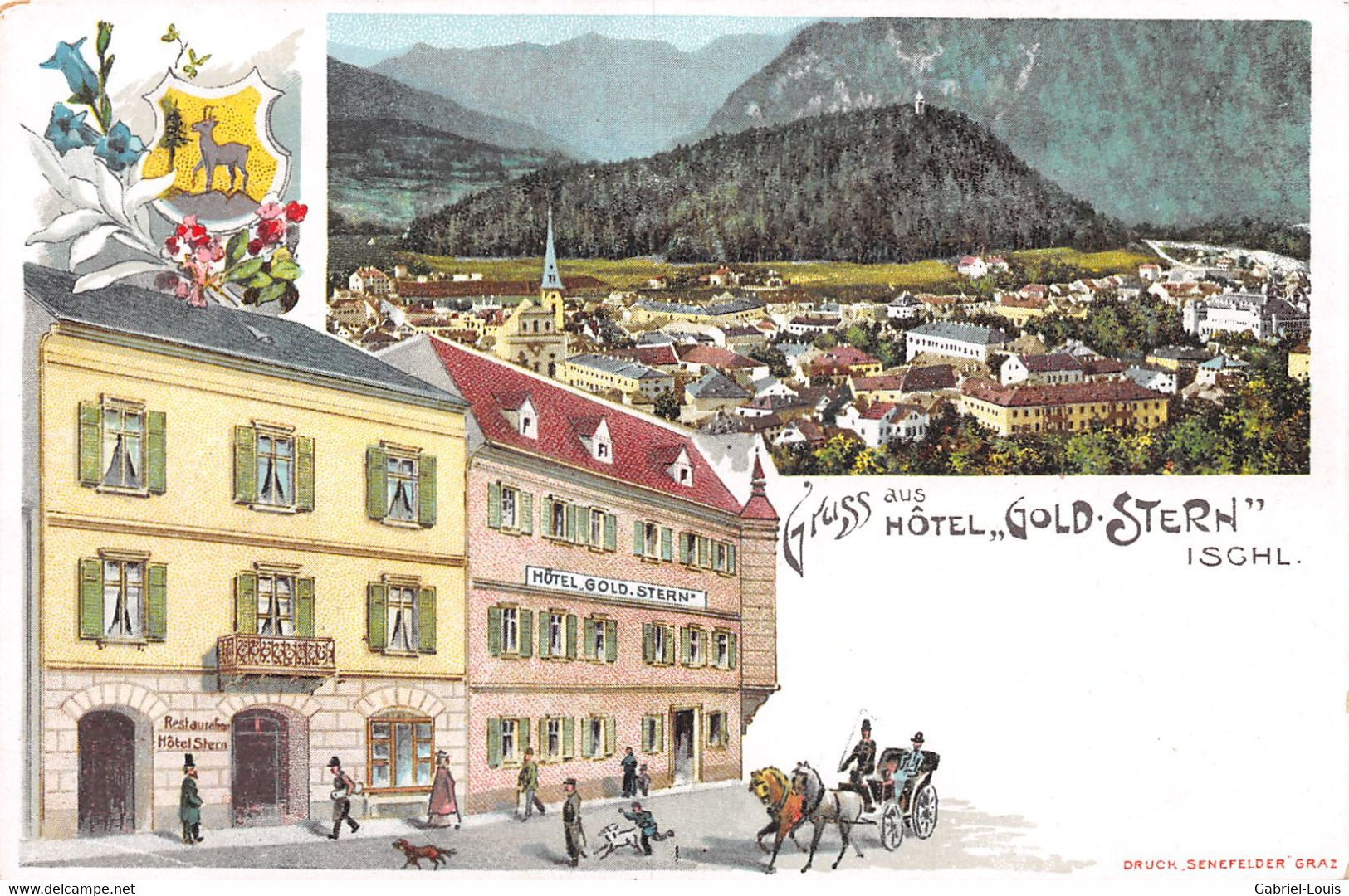 Gruss Aus Hôtel Gold Stern Ischl - Litho - Bad Ischl