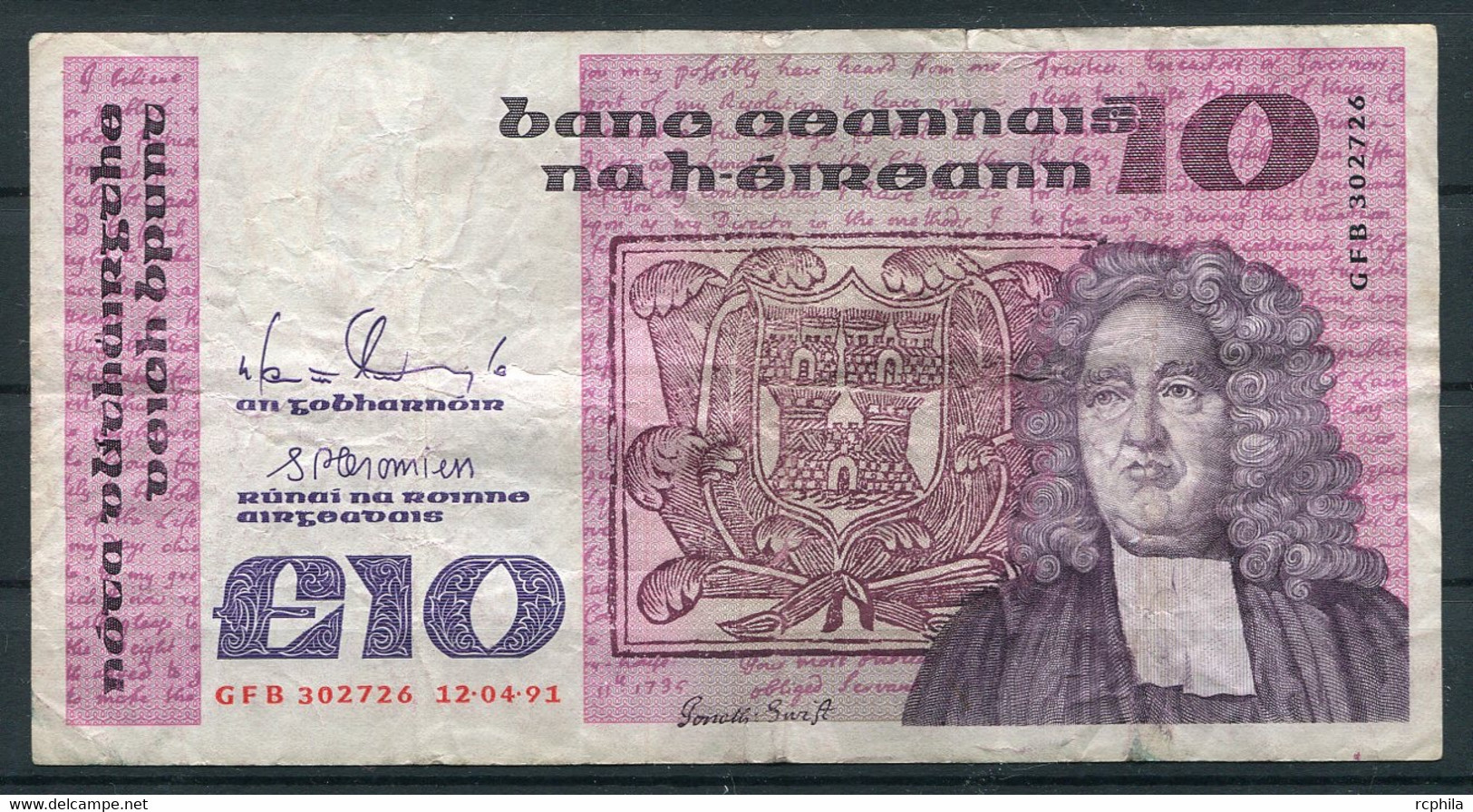 RC 21130 IRLANDE IRELAND BILLET DE 10£ EMIS EN 1991 - Irland