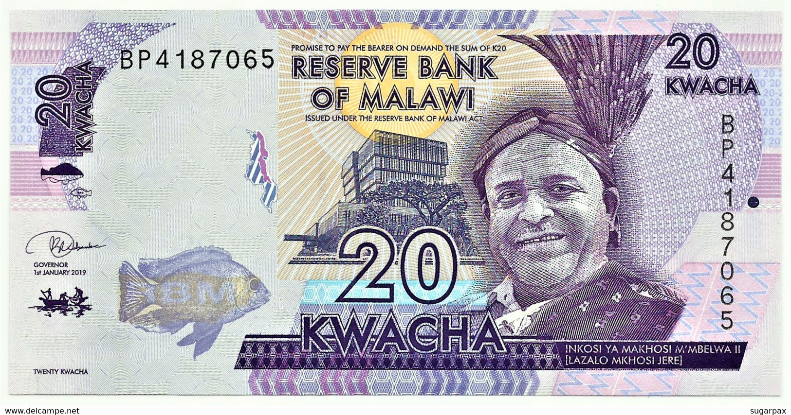 Malawi - 20 Kwacha - 2019 - Unc. - Pick 63.e - Serie BP - Malawi