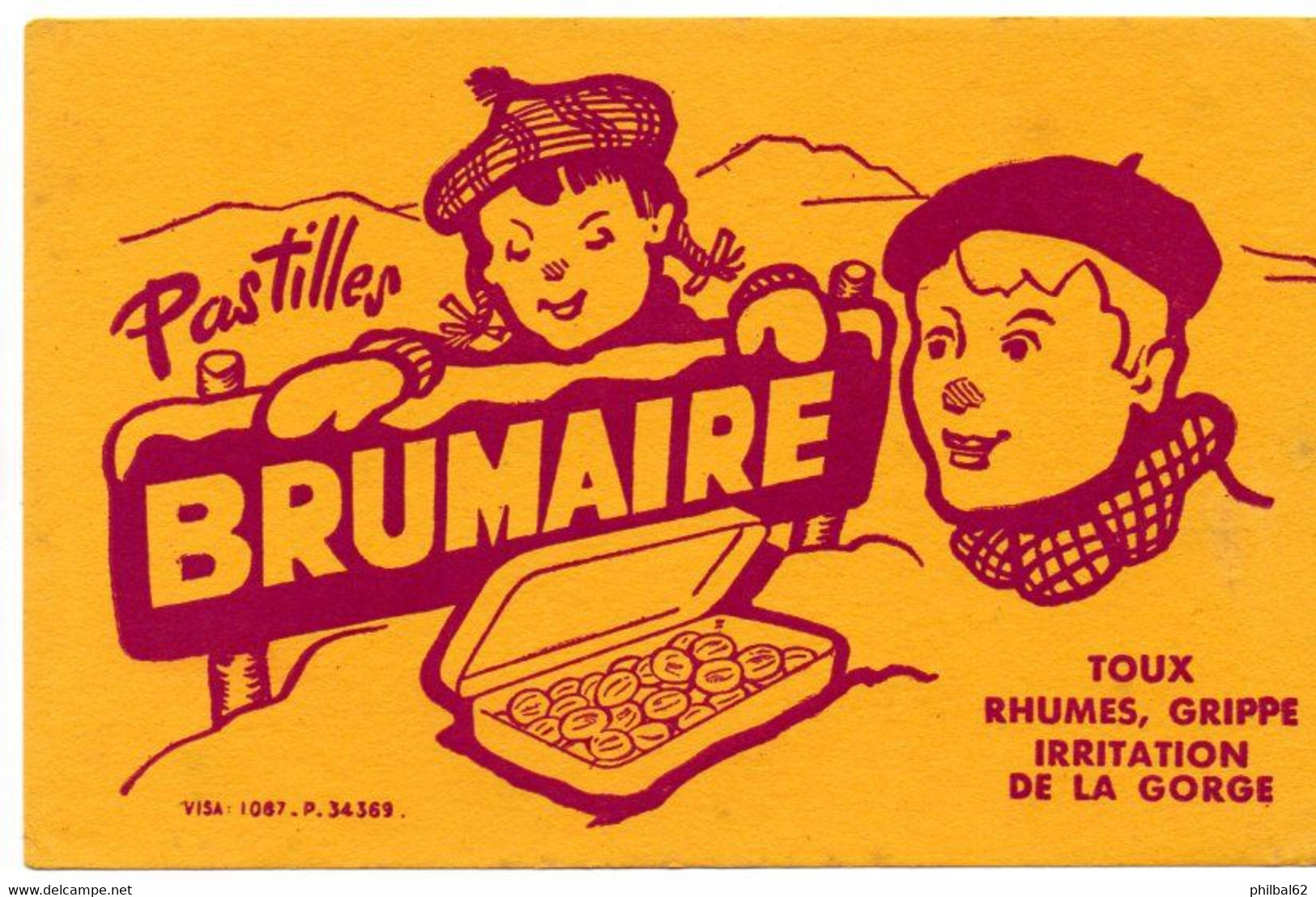 Buvard Pastilles Brumaire. Toux, Rhumes, Grippe. - Sucreries & Gâteaux