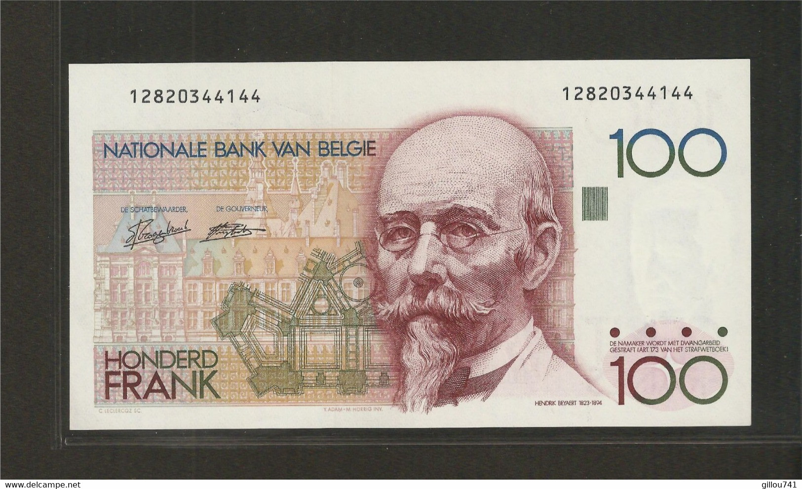 Belgique, 100 Francs, 1979-1998 ND Issue - 100 Francs