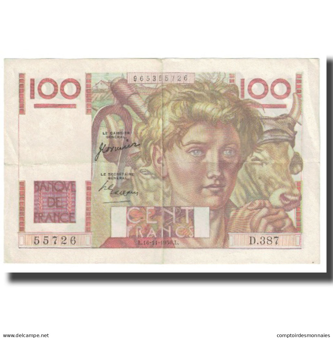 France, 100 Francs, Jeune Paysan, 1950, D AMBRIERES, GARGAM, 1950-11-16, TTB - 100 F 1945-1954 ''Jeune Paysan''