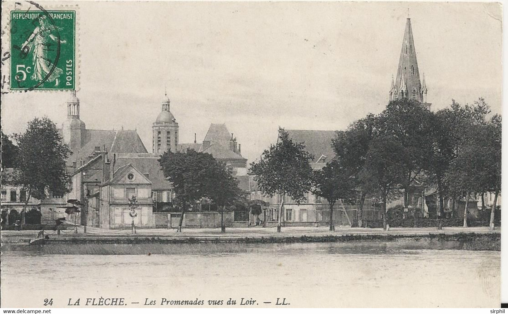 Carte Postale Ancienne De La Flèche La Promenade Vue Du Loir - La Fleche