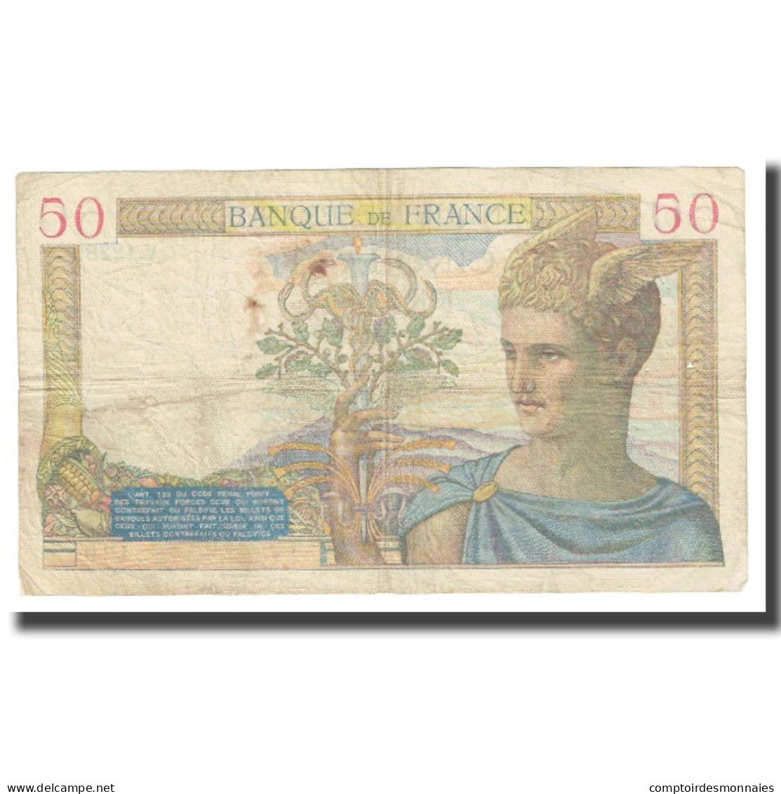 France, 50 Francs, Cérès, 1940, P. Rousseau And R. Favre-Gilly, 1940-02-22 - 50 F 1934-1940 ''Cérès''