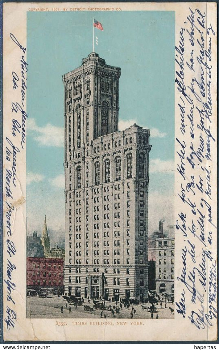 Times Building, New York - Posted 1906, Undivided Back - Time Square