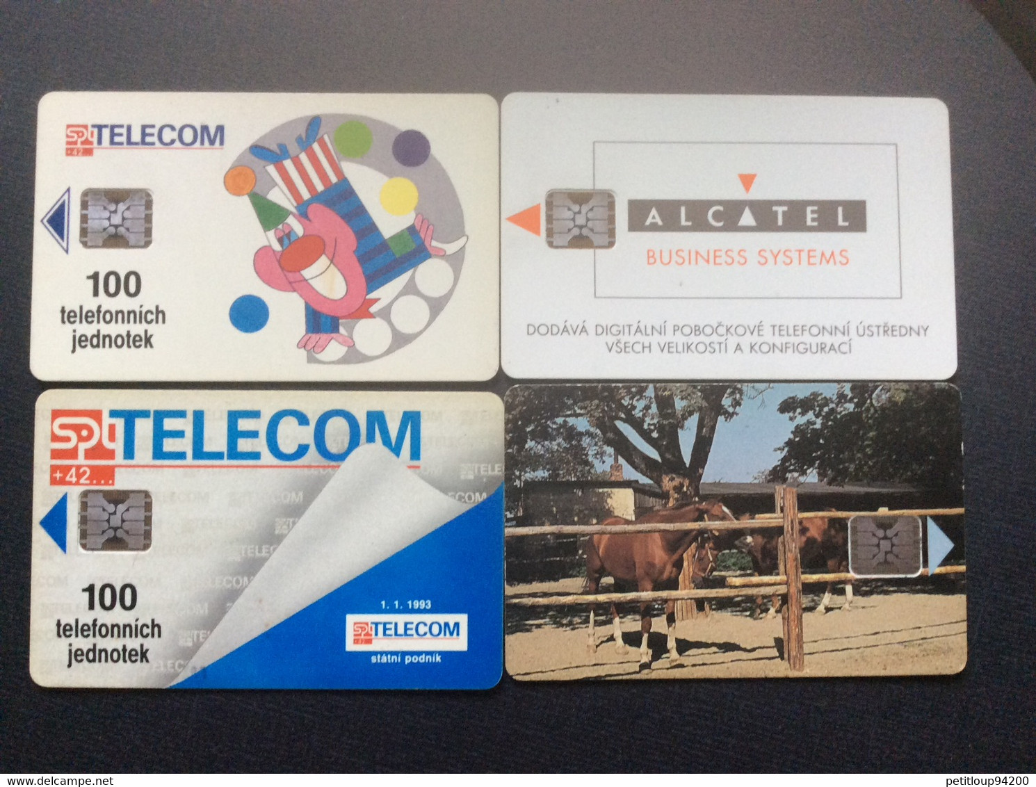 4 TELECARTES TCHEQUOSLOVAQUIE  *100  ALCATEL Bueiness Systems   CHEVAUX Horses - Cecoslovacchia