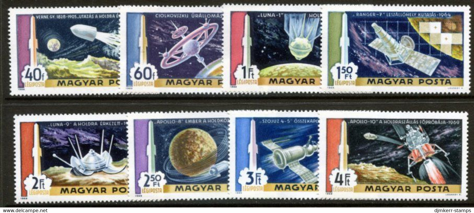 HUNGARY 1969 Moon Exploration MNH / **.  Michel 2547-54 - Ongebruikt