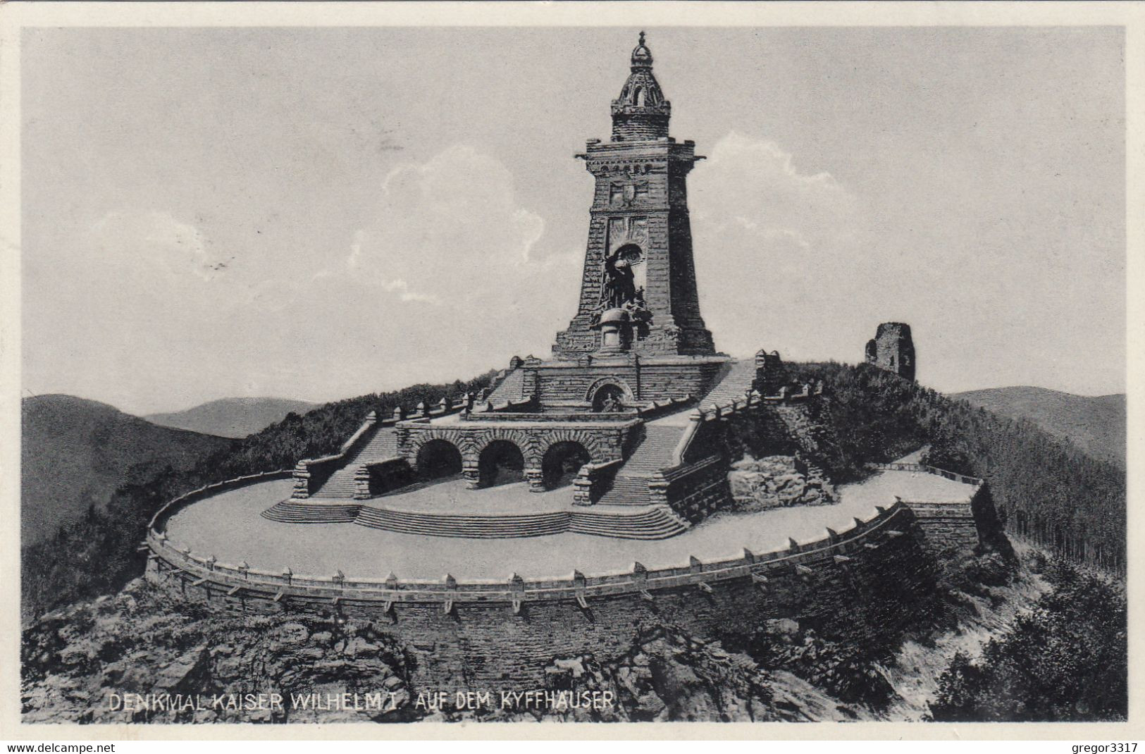 6756) Denkmal KAISER WILHELM I Auf Dem KYFFHÄUSER - Alt !! 12.7.1937 BAHNPOST - Kyffhäuser