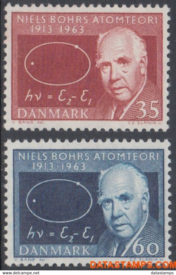 Denemarken 1963 - Mi:417/418, Yv:429/430, Stamp - XX - Nobel Prize Niels H. D. Bohr - Ongebruikt