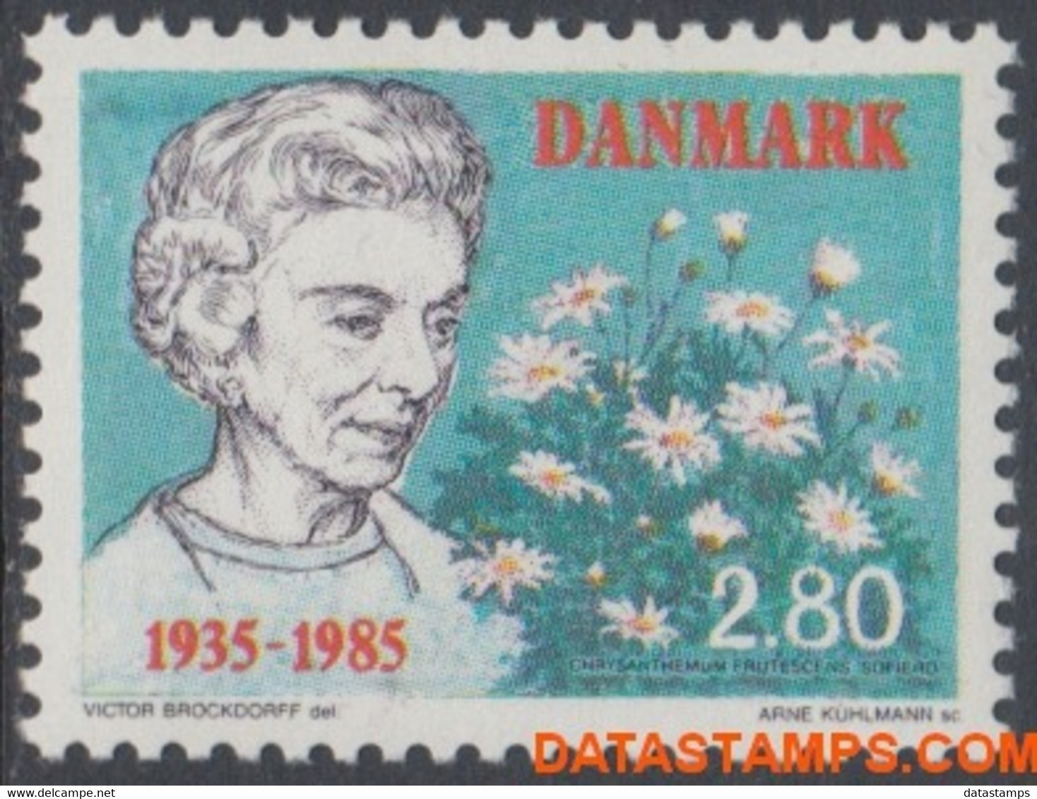 Denemarken 1985 - Mi:838, Yv:843, Stamp - XX - Queen Ingrid - Nuevos