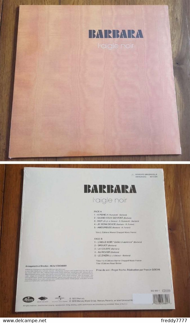 RARE LP 33t RPM (12") BARBARA "L'aigle Noir" (Mint, Sealed, 2014) - Collectors